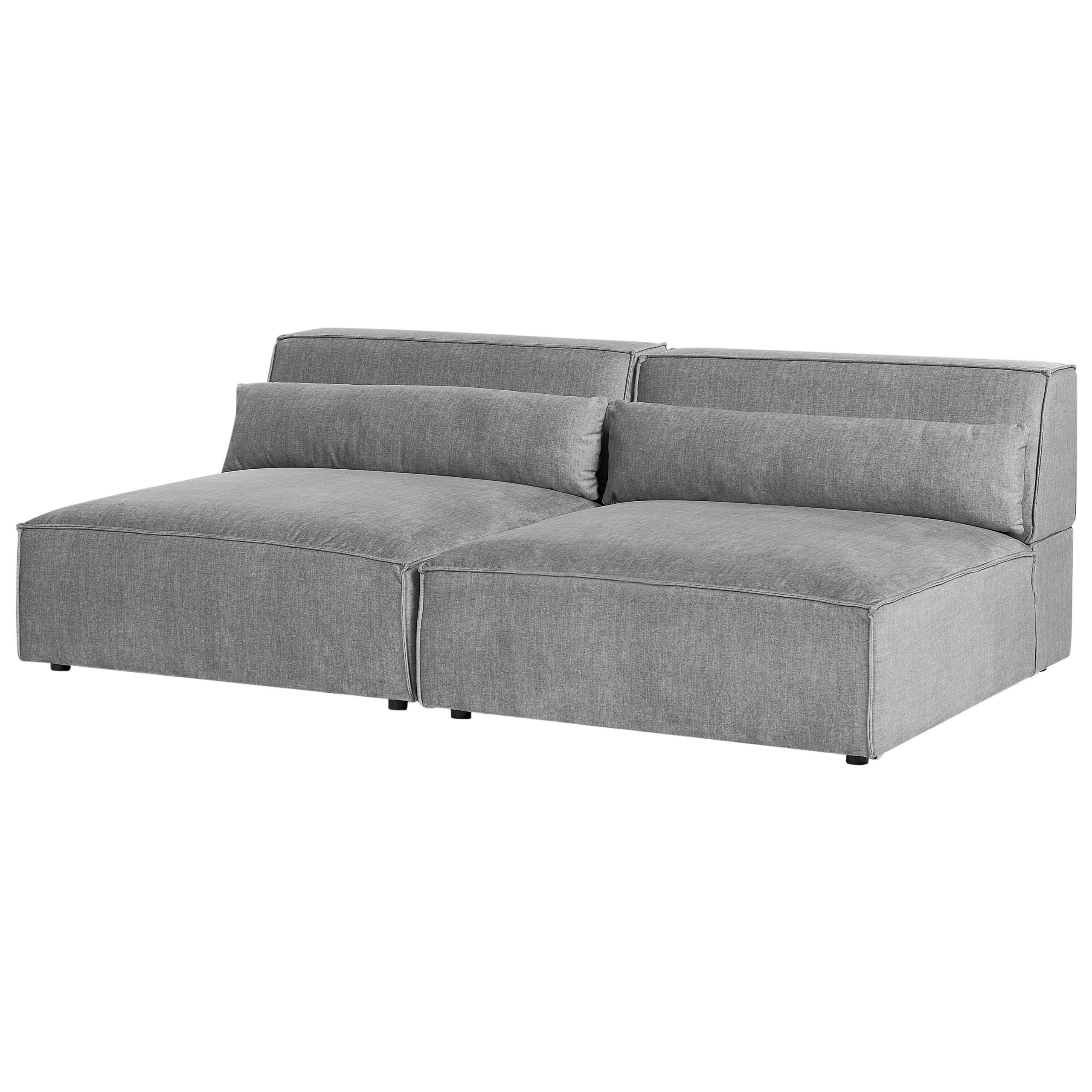 2-SITZER-SOFA grau ohne Armlehnen Hellnar - Grau, Textil (204/70/126cm) - Beliani