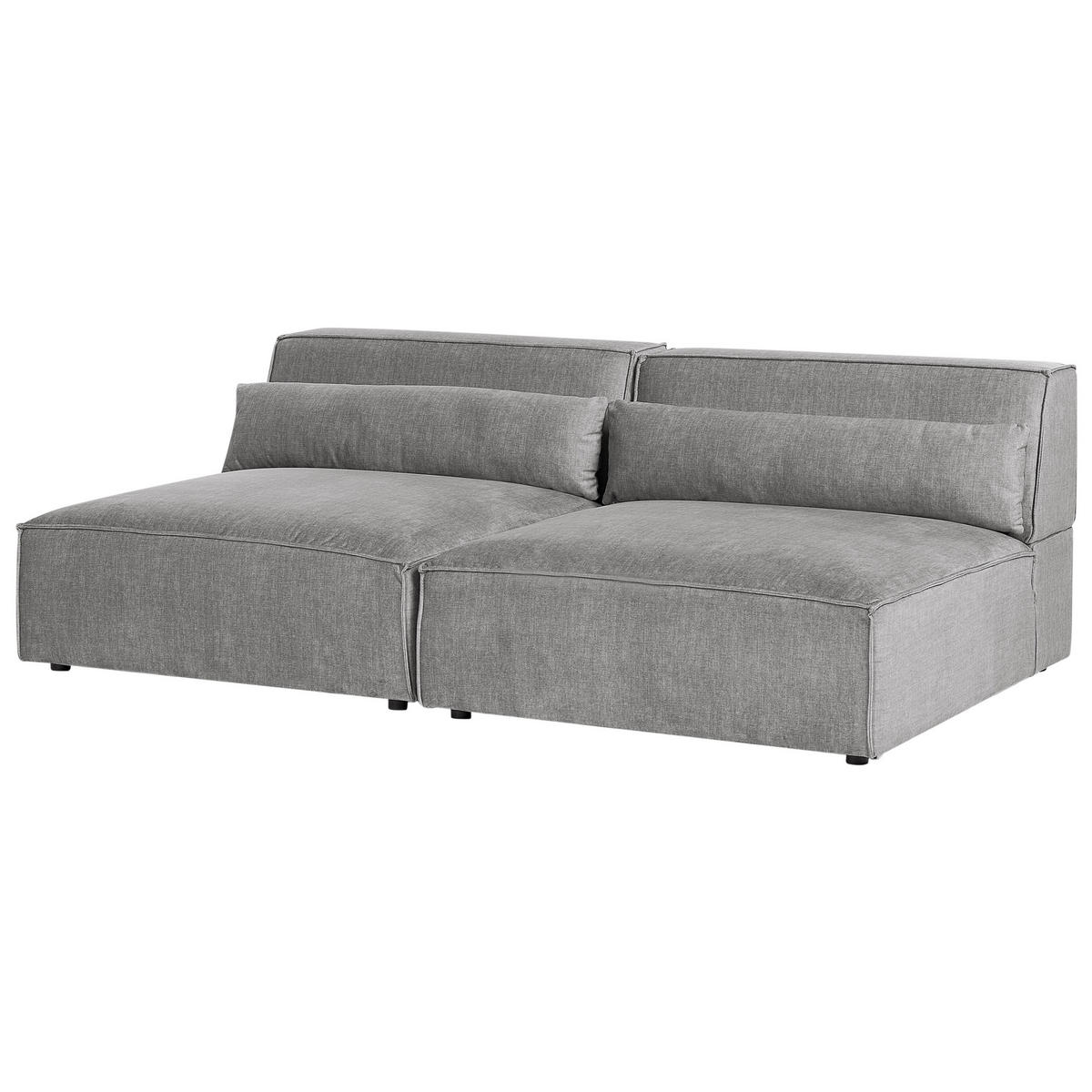 2-SITZER-SOFA grau ohne Armlehnen Hellnar - Grau, Textil (204/70/126cm) - Beliani