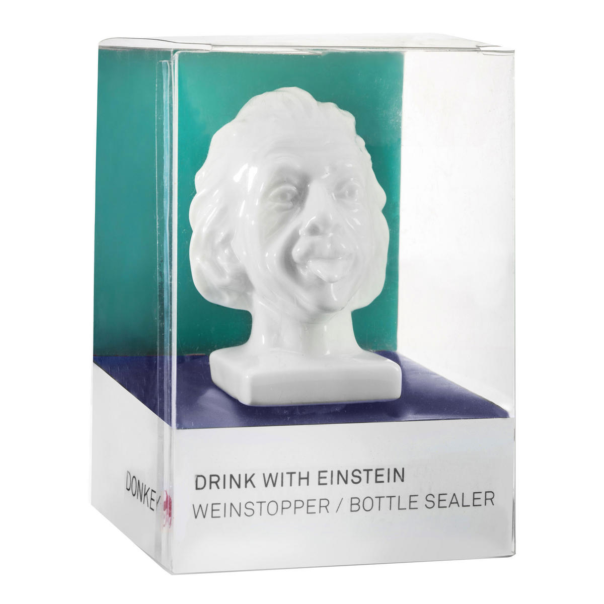 WEINSTOPPER Drink With Einstein, Porzellan / Kork - Multicolor, Keramik (4.5/8/5cm) - Donkey Products