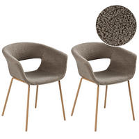 JÍDELNÍ ŽIDLE sada 2 ks Taupe Elma - hnědá/šedohnědá, textil (63/76/50cm) - Beliani
