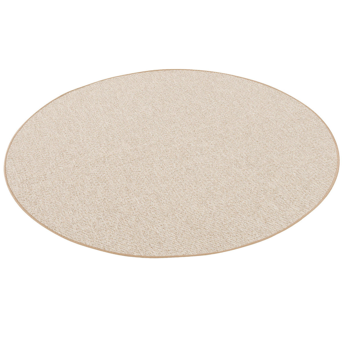 SISAL-OPTIK DESIGNER FLACHGEWEBE TEPPICH PURE MELIERT RUND - Beige, Textil (133/133cm) - Snapstyle