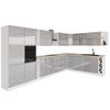 WINKELKÜCHE 420 cm x 240 cm - Aspen KA7-M420 - in Grau/Hochglanz - Grau, Holz (660/212/58cm)
