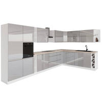 WINKELKÜCHE 420 cm x 240 cm - Aspen KA7-M420 - in Grau/Hochglanz - Grau, Holz (660/212/58cm)