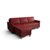 ECKSOFA KONGO RBN08, Eckcouch in L-Form mit Schlaffunktion, Farbe: Rot, Kunstleder, Ottomane Links - Rot, Textil (240/180cm) - O-Sofa
