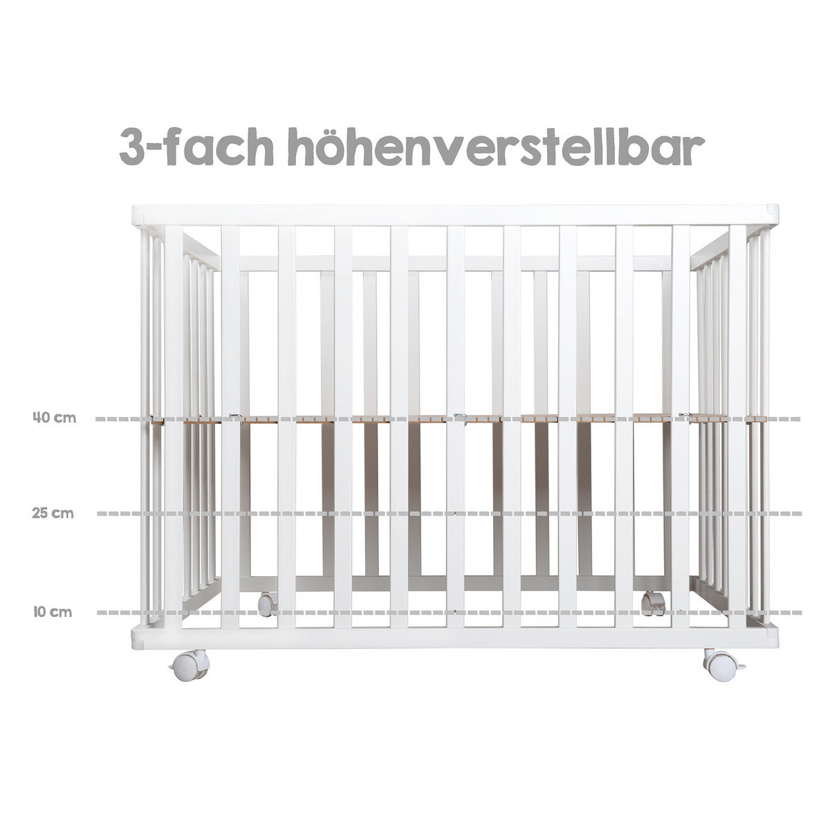 LAUFGITTER 100x75, roba Style grau - Weiß, Holzwerkstoff (72.5/72/98cm) - Roba