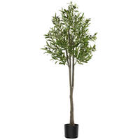KÜNSTLICHER-OLIVENBAUM Oleand,stabiler Kunststoff-Blumentopf,grün - Grün, Kunststoff (150cm) - tectake