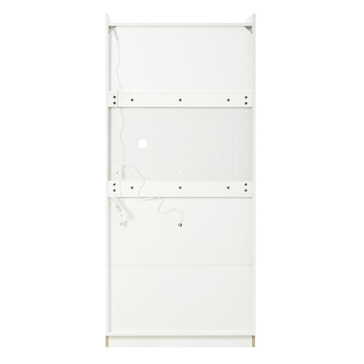 KÜCHENSCHRANK 80/180/40 cm, Holzwerkstoff, Weiß, MIT LED-BELEUCHTUNG, MIT RIFFELGLAS, für Esszimmer und Küche - Weiß, Holzwerkstoff (40/180/80cm) - Rolipo