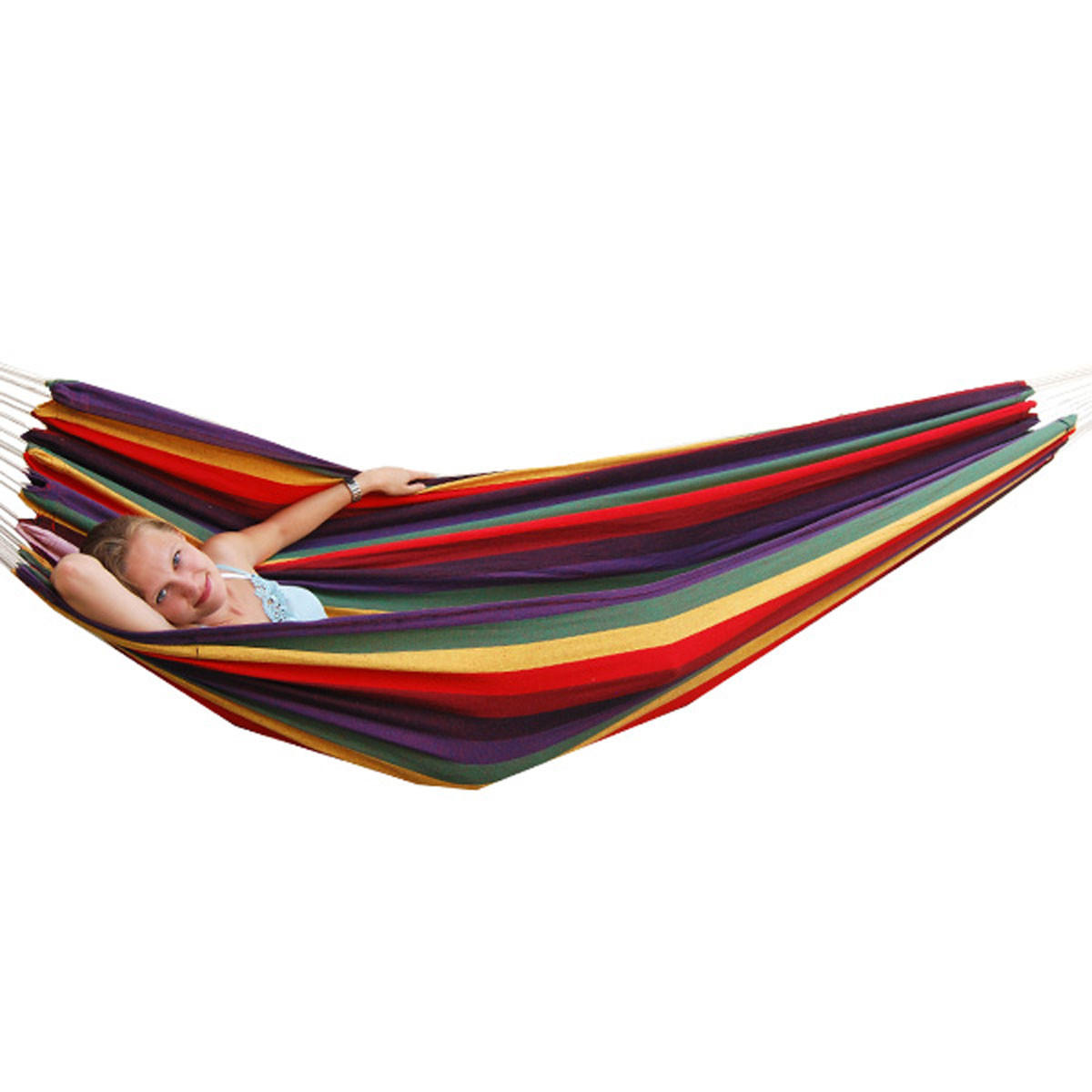 XXL-HÄNGEMATTE für 2 Personen bis 150kg, 200/120 cm, bunt - Multicolor, Textil (160/2.5/260cm) - Amanka