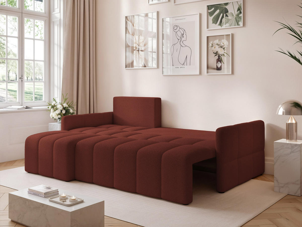 ECKSOFA LUPOO mit Schlaffunktion und Bettkasten Braun - Braun, Holzwerkstoff/Kunststoff (213/152cm) - Idohome