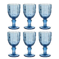 TRINKGLAS (6er Set) Victorian - Blau, Glas (0.23L) - Butlers