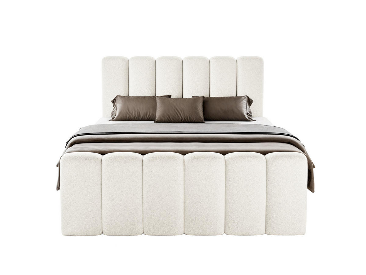 BOXBETT Nola mit Topper Weiß 160x200 - Weiß, Textil (160/200cm) - Luxkor24