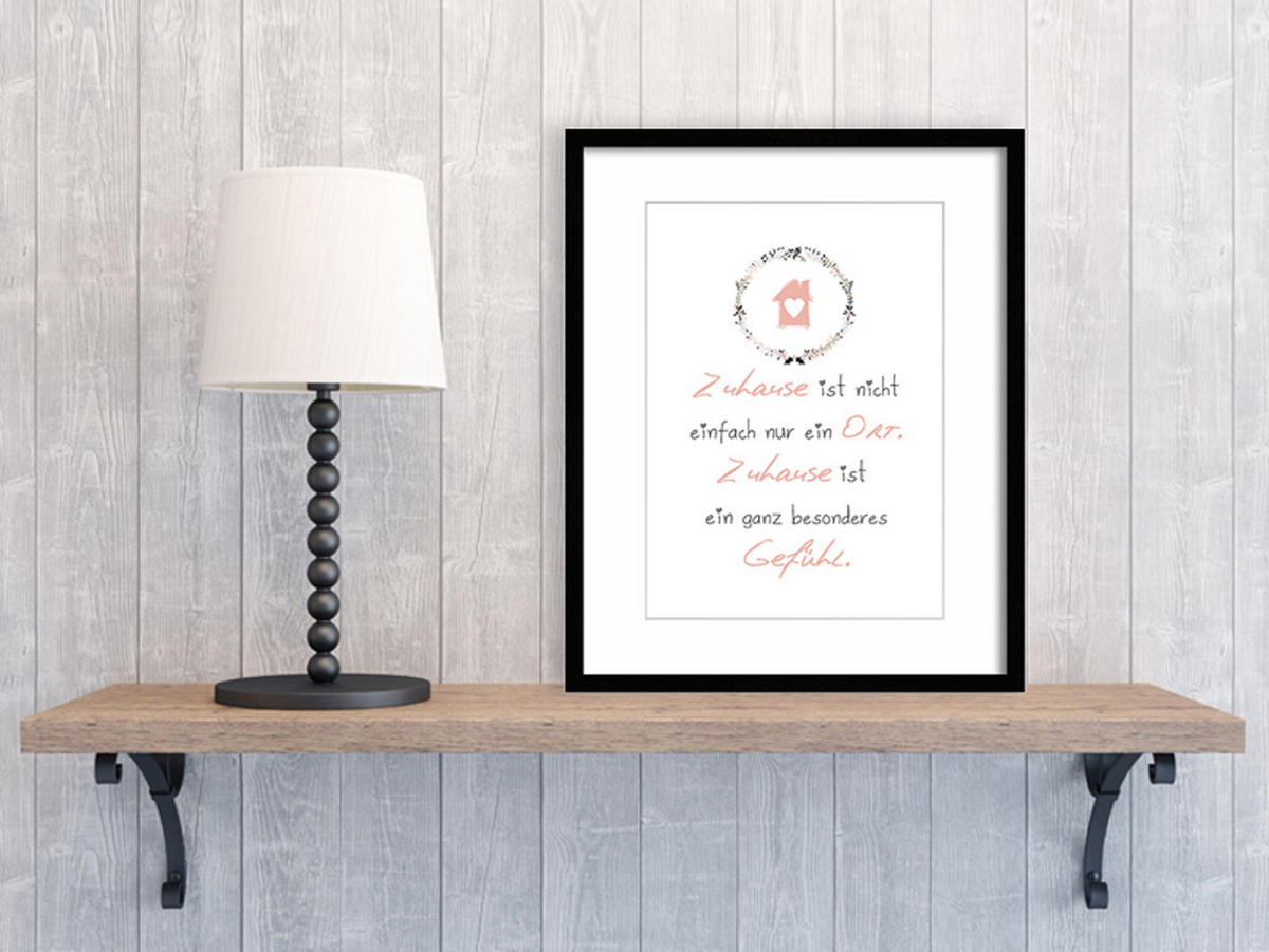 POSTER DIN A4 21x29,7 cm Zuhause Spruch Skandi - Beige, Papier (21/29.7/2cm) - artissimo
