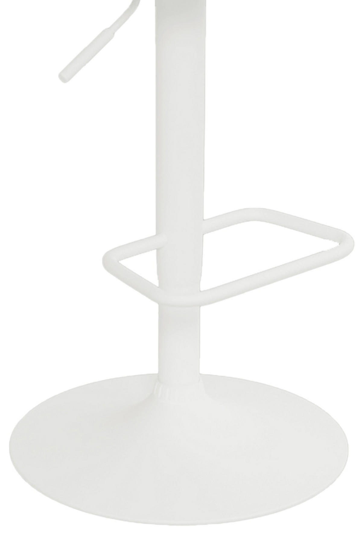 BARHOCKER Detmold 89-109x51x52 cm weiß - Weiß, Leder (51/89/52cm) - furnicato