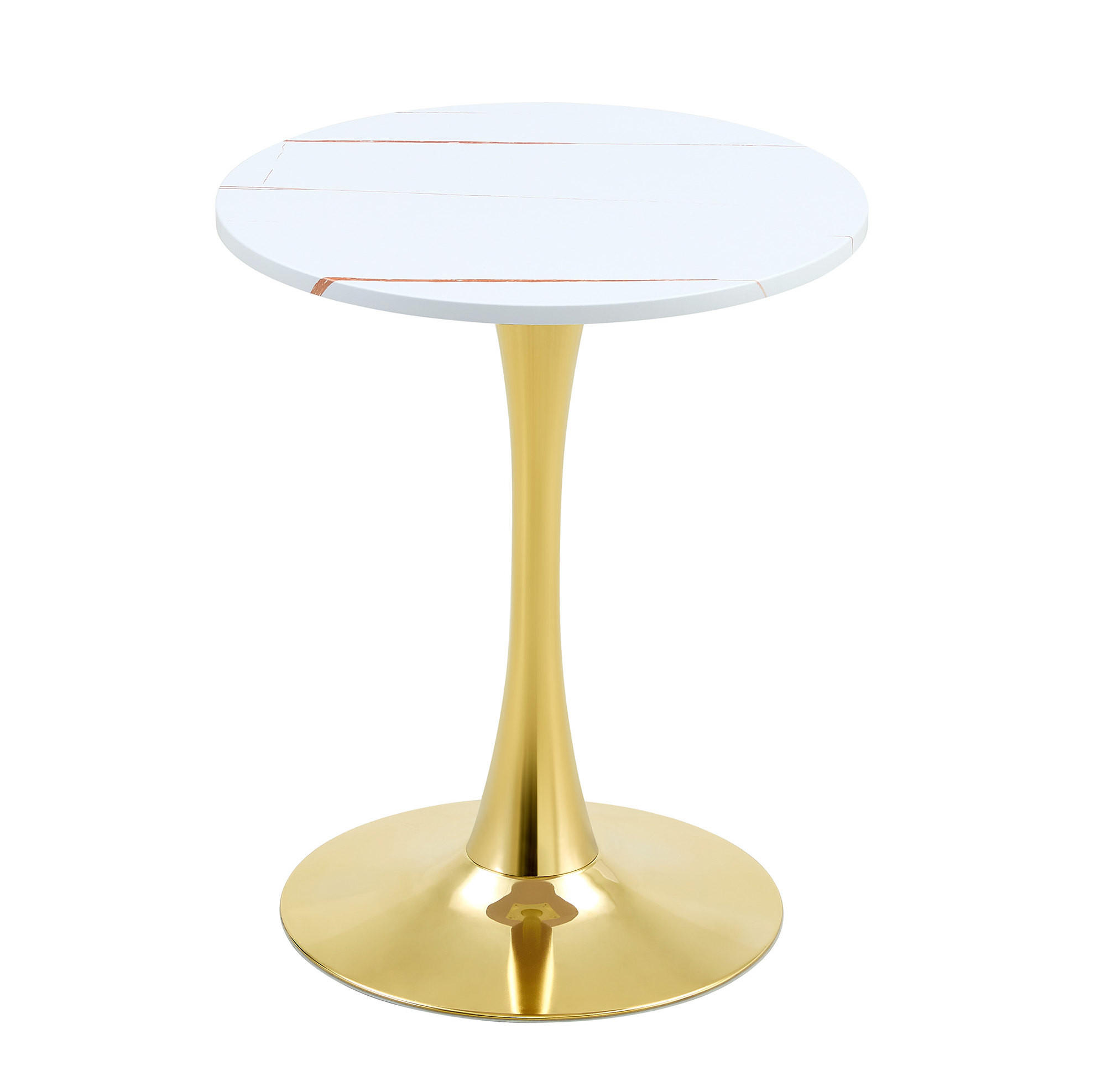 BEISTELLTISCH rund 60/72 cm in Weiß und Gold mit MDF-Platte - Weiß, Holzwerkstoff (60/60/72cm) - BEAOK