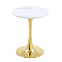 BEISTELLTISCH rund 60/72 cm in Weiß und Gold mit MDF-Platte - Weiß, Holzwerkstoff (60/60/72cm) - BEAOK