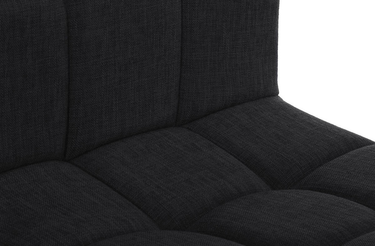 BARHOCKER 2er Set Stoff schwarz - Schwarz, Textil/Metall (46/94/47cm) - CLP