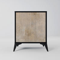 SIDEBOARD SCREEN ERROR, Schwarz, 57,5x42x70,5 cm, Schwarze Metall-Sternfüße - Multicolor/Schwarz, Holzwerkstoff/Metall (57.5/70.5/42cm) - SpaceRebels