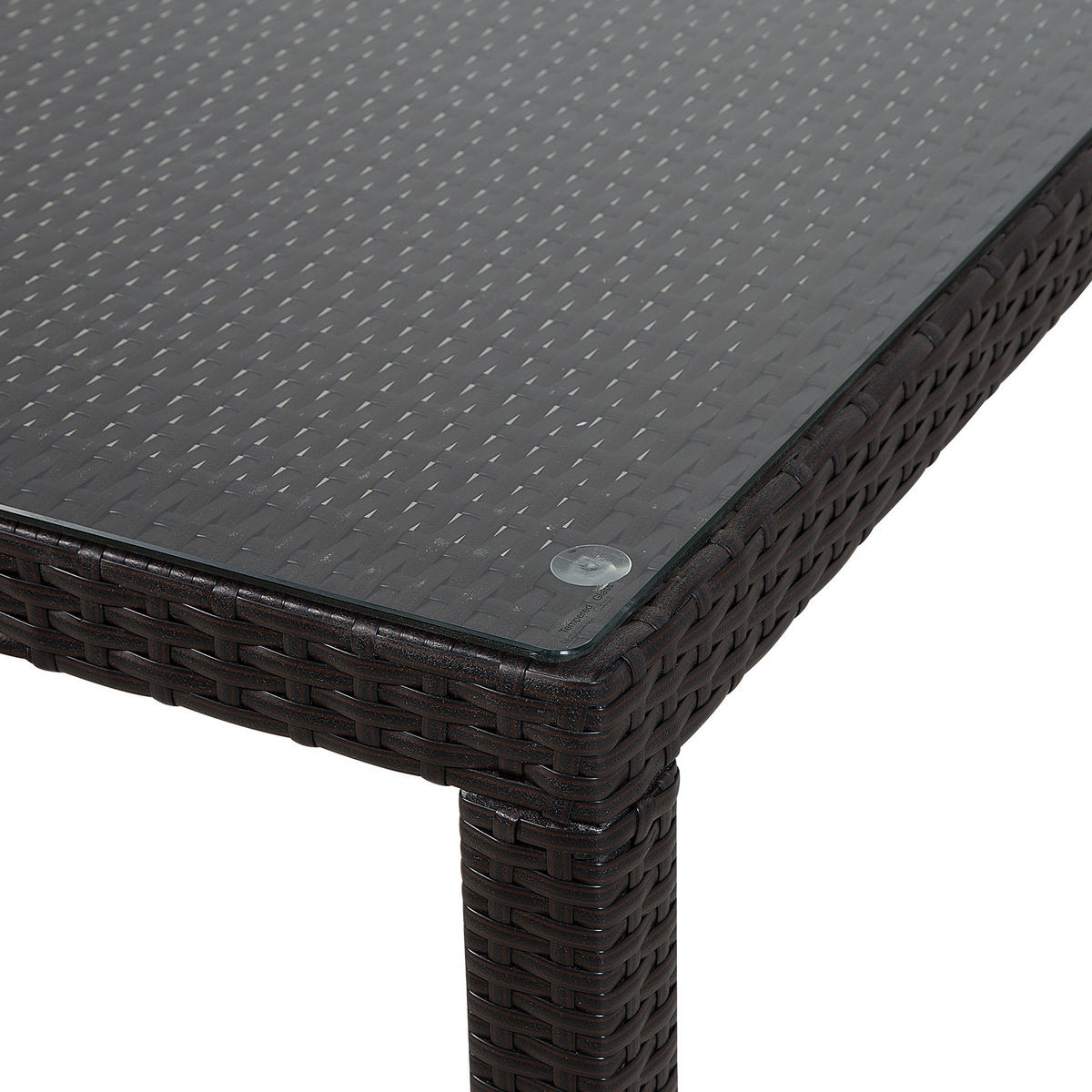 GARTENTISCH Rattan dunkelbraun 220/100 cm Italy - Dunkelbraun, Kunststoff (220/100/74cm) - Beliani