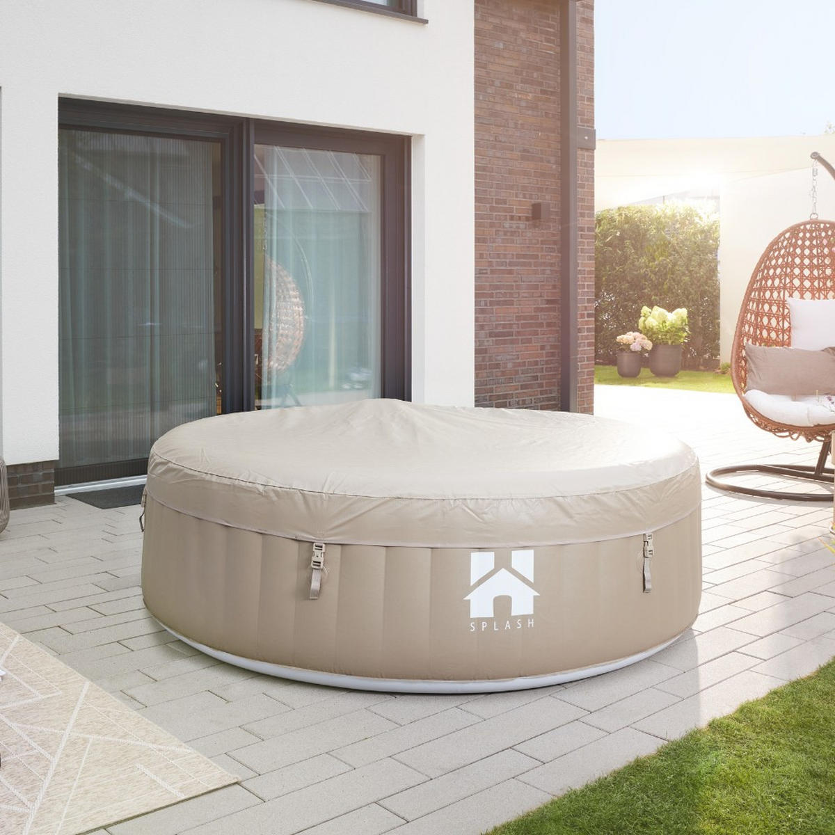 WHIRLPOOL SPLASH - Farbe: Beige - Beige, Kunststoff (208/65/208cm) - Home Deluxe