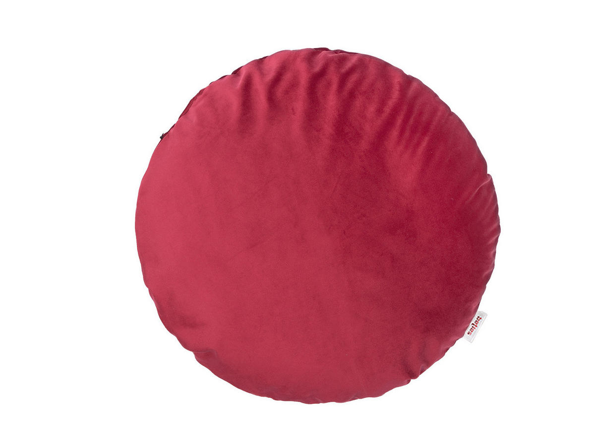 KISSENHÜLLE Rund Samt&Sonders karmin-rot 40 cm Ø - Rot, Textil (40/40cm) - beties Heimtextil