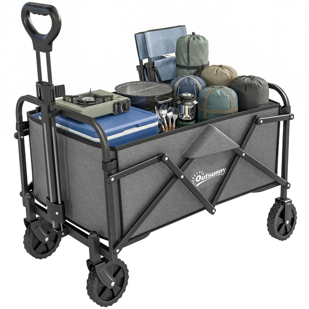 GARTENWAGEN DE-18775 all-terrain klappbar 66L Grau - Grau, Metall (45/89/81cm) - ComfortXL