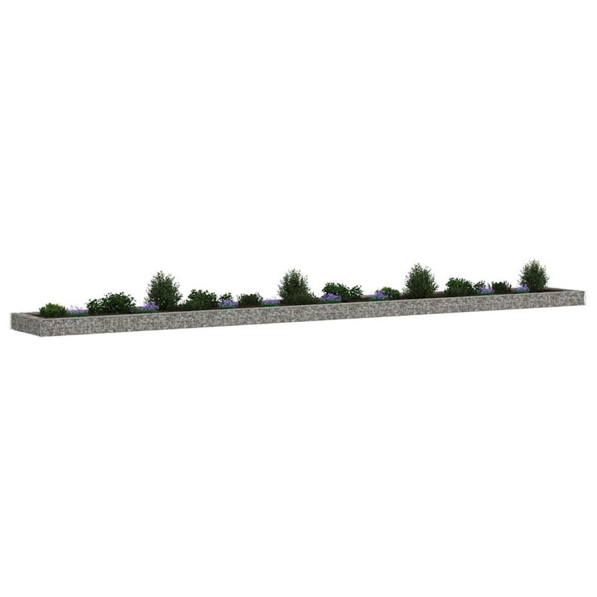 GABIONEN-HOCHBEET Verzinkter Stahl 800x100x20 cm - Silberfarben, Metall (100/20/800cm) - furnicato