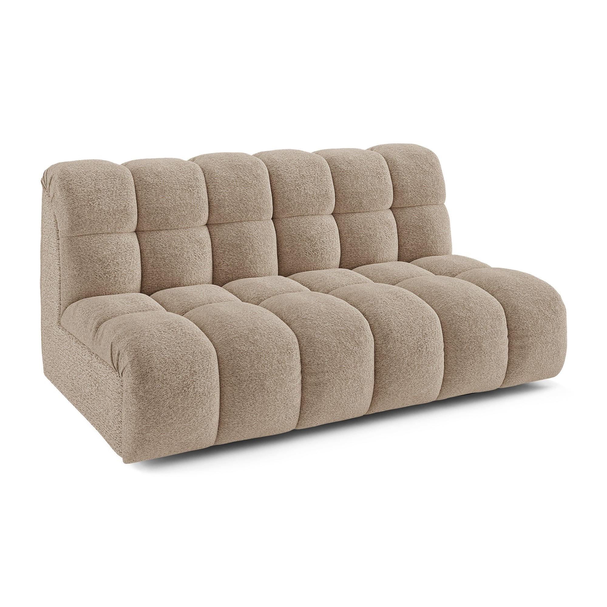 SOFA SEVEN Bouclé-Stoff Taupe 162cm - Taupe, Textil (162/77/98cm) - Premium Interiors