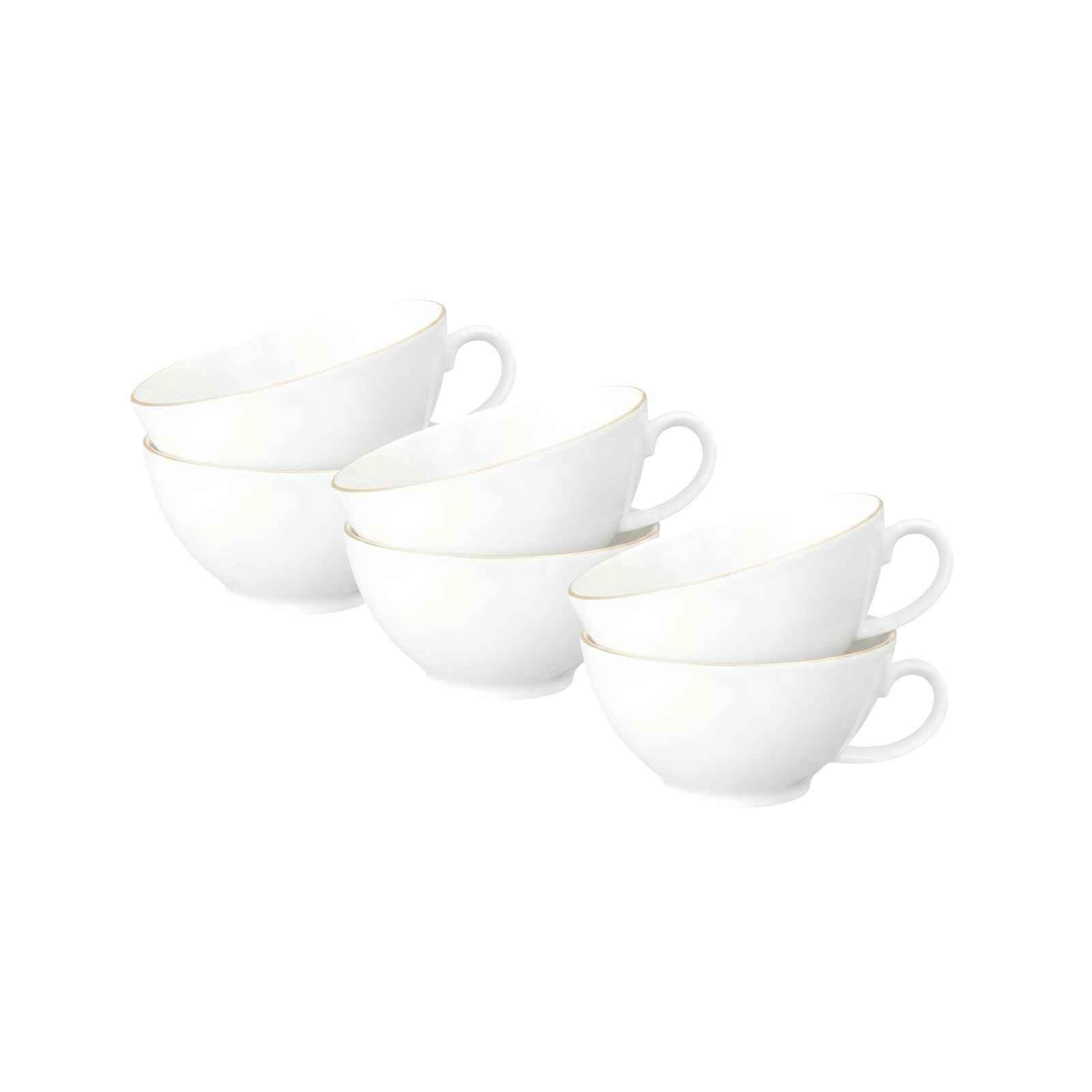 TEETASSEN Liberty Goldrand weiß-gold 140 ml 6er Set - Goldfarben/Weiß, Keramik (0.14L) - Seltmann Weiden