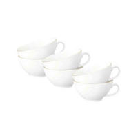 TEETASSEN Liberty Goldrand weiß-gold 140 ml 6er Set - Goldfarben/Weiß, Keramik (0.14L) - Seltmann Weiden