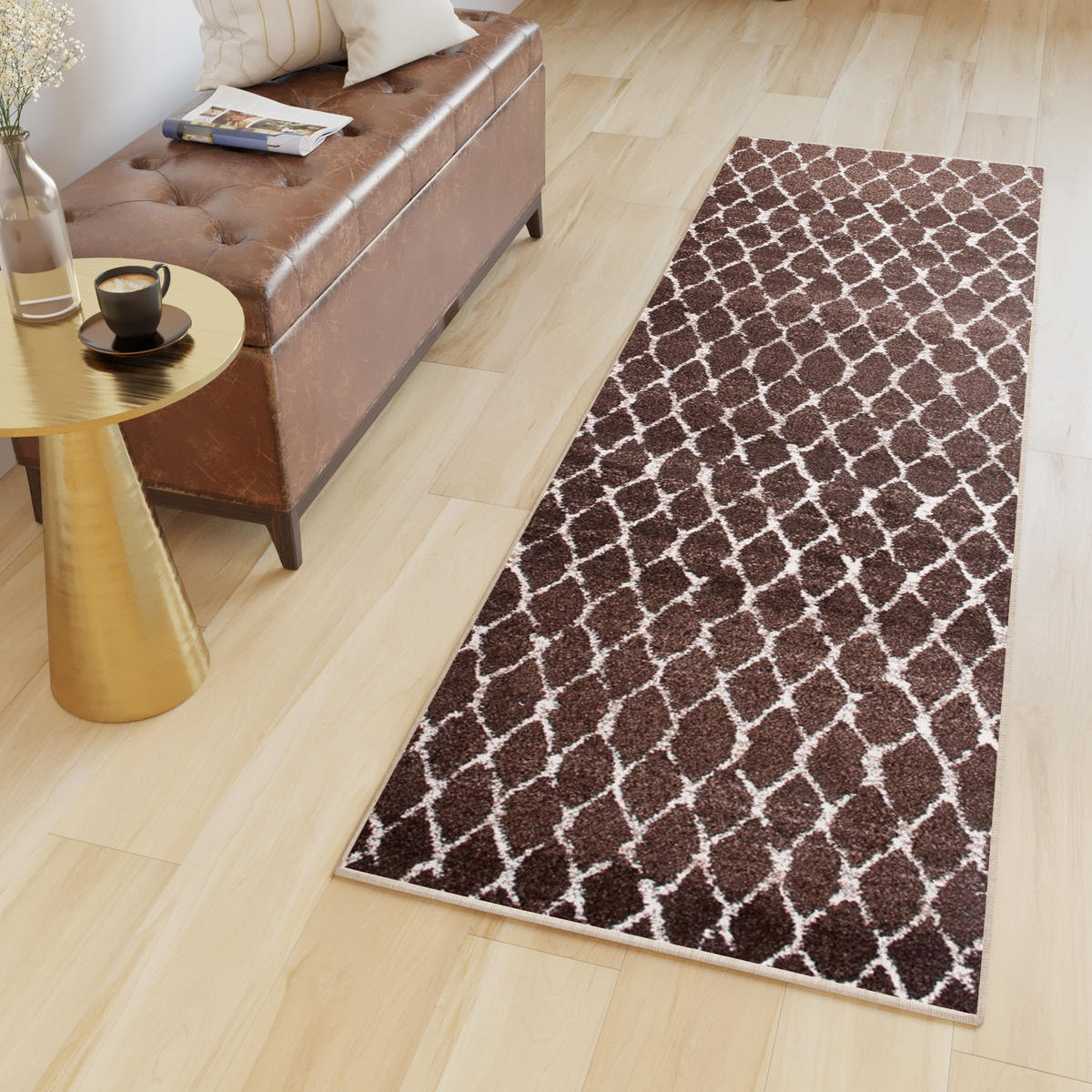 LÄUFER SARI Braun 100/1200 cm - Braun, Textil (100/1200cm) - Tapiso