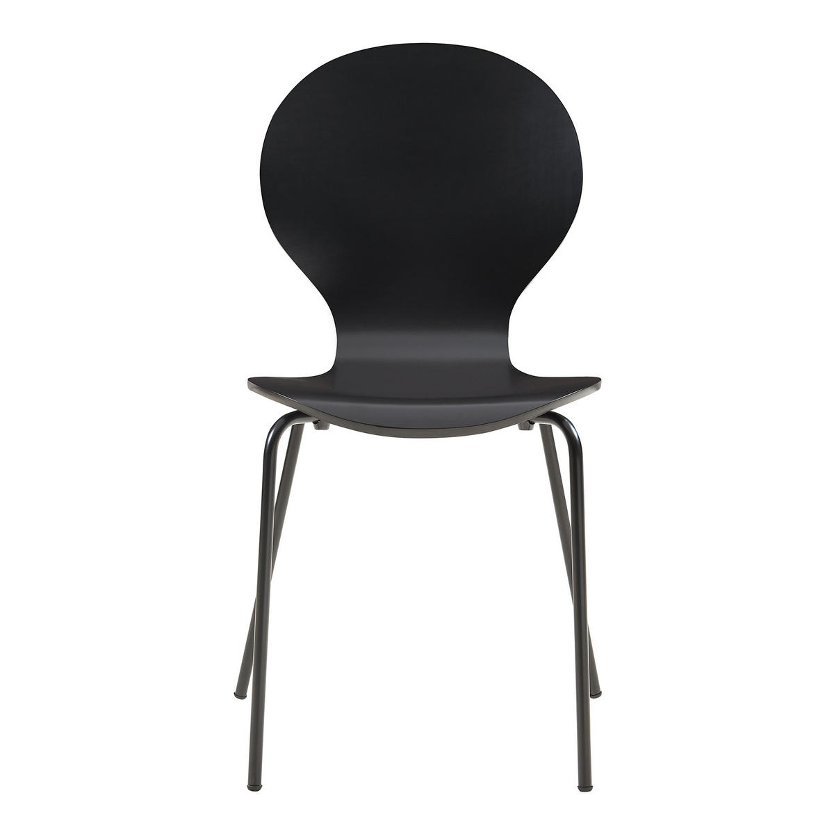 ESSZIMMERSTUHL-SET 4 TLG. Etne - Chromfarben/Schwarz, Holz/Metall (48/85/50cm) - [en.casa]