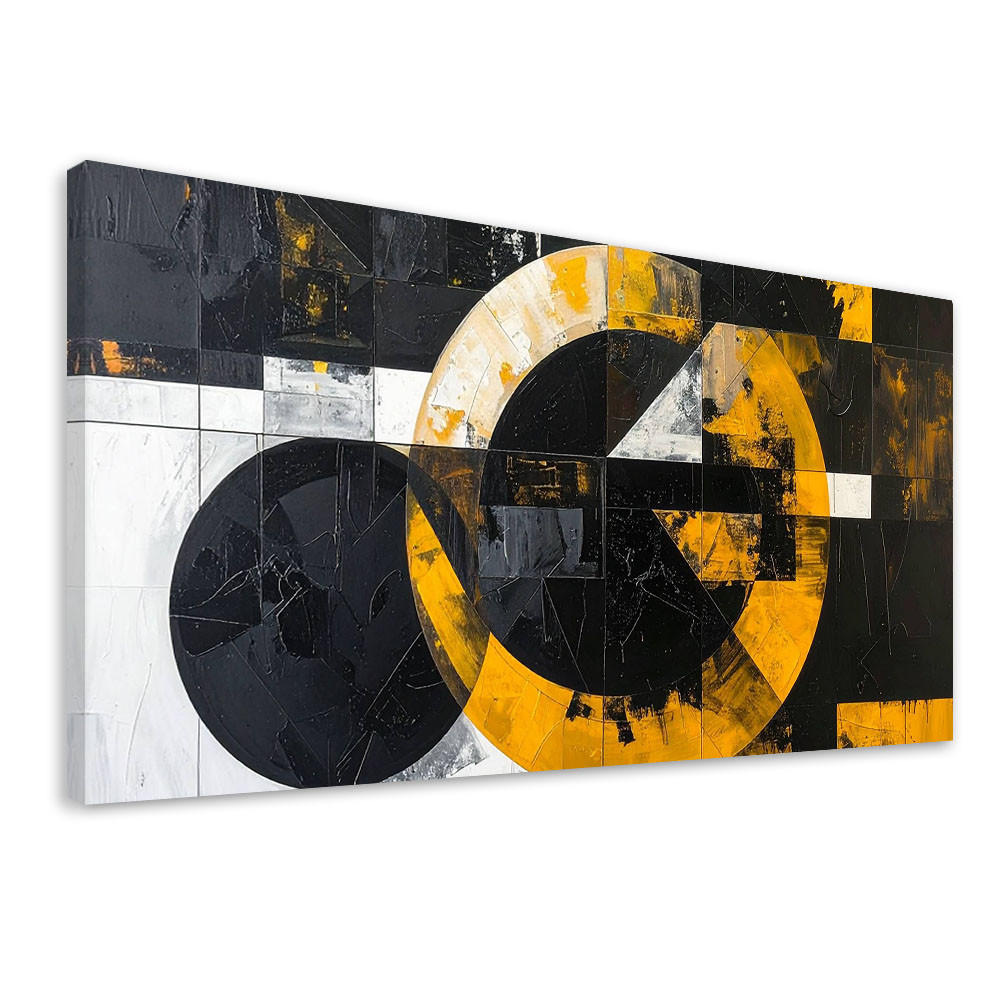 Feeby Leinwandbild Gelb 100x50 cm