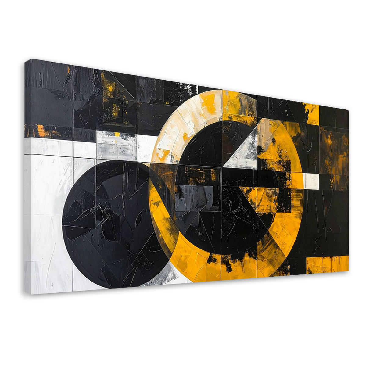 LEINWANDBILD 3D und geometrisch 80x40cm - Gelb, Textil (80/40cm) - Feeby