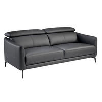 SOFA Schwarzes Ledersofa 3-sitzig 197/100/94 cm - Schwarz, Leder (197/94/100cm) - ANGEL CERDA