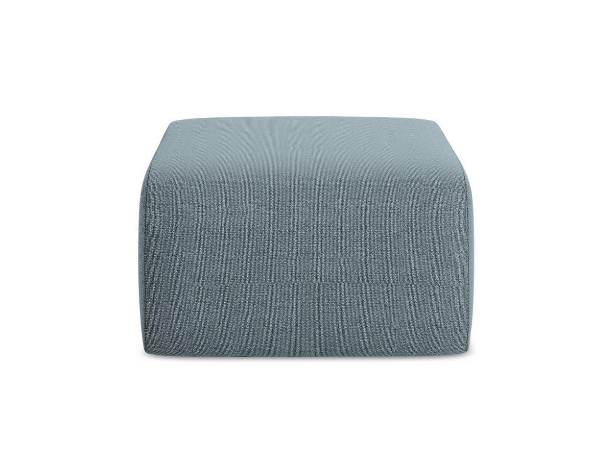 POUF Bouclé Stoff Blau - Blaugrau/Schwarz, Holzwerkstoff/Kunststoff (72/42/94cm) - Makamii