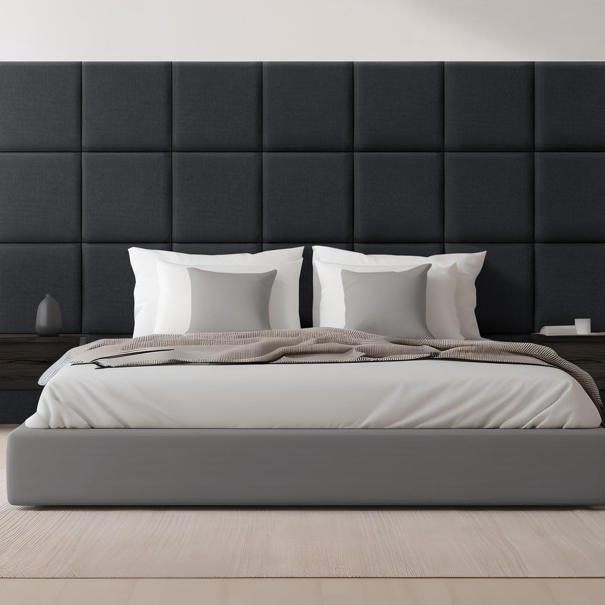 KOPFPOLSTER-SET 4 TLG. Carpino - Schwarz, Textil (3/30/30cm) - [neu.haus]