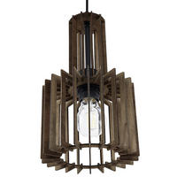 HÄNGELEUCHTE Niari 19/19/119 cm - Dunkelbraun, Holzwerkstoff (19/19/119cm) - Beliani