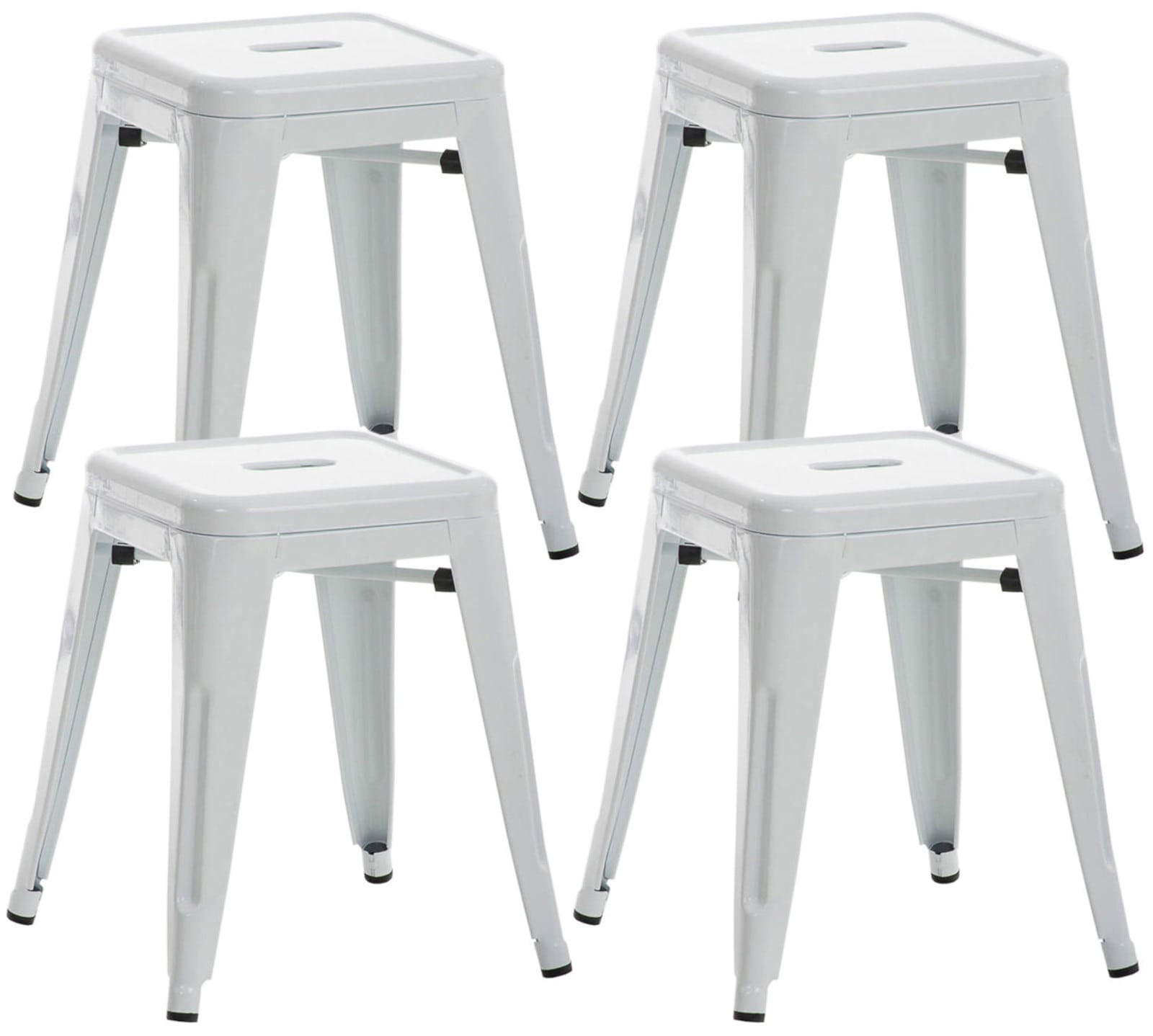 SITZHOCKER 4er Set Arvida weiß - Weiß, Metall (40/46/40cm) - TPFLiving