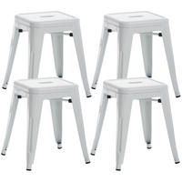 SITZHOCKER 4er Set Arvida weiß - Weiß, Metall (40/46/40cm) - TPFLiving