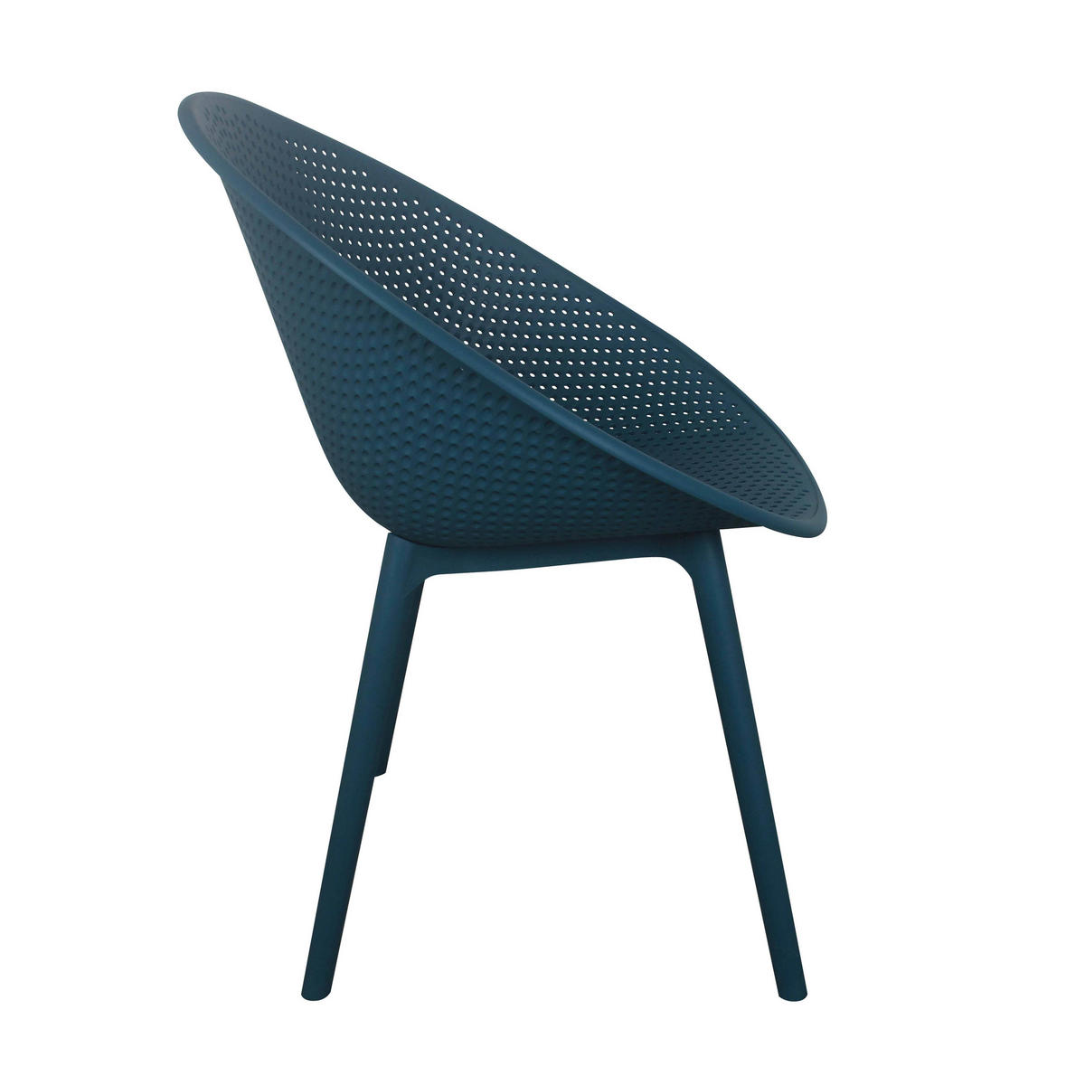 GARTENSTUHL 4-tlg., Blau - Blau, Kunststoff (59/59cm) - Oviala