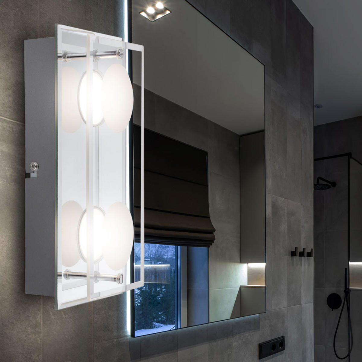 LED WANDLEUCHTE Metall Chrom Silber - Silberfarben, Glas (12/6.5/24cm) - Globo Lighting