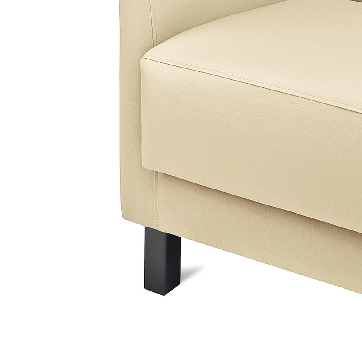 SESSEL ESPECTO Lederoptik, cremig - Creme/Schwarz, Textil (67/71/74cm) - KONSIMO®