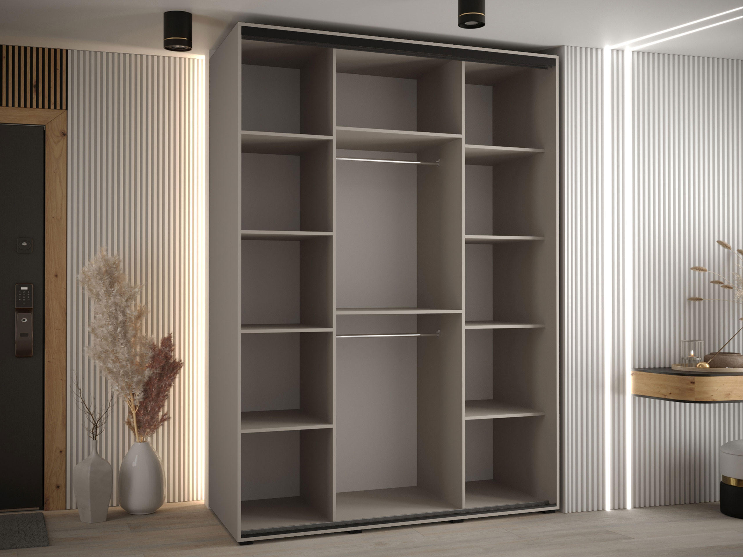 Thumbnail - Mirjan24 Kleiderschrank, Beige, Metall, Rechteckig, 180x235x60 cm, Schlafzimmer, Kleiderschränke