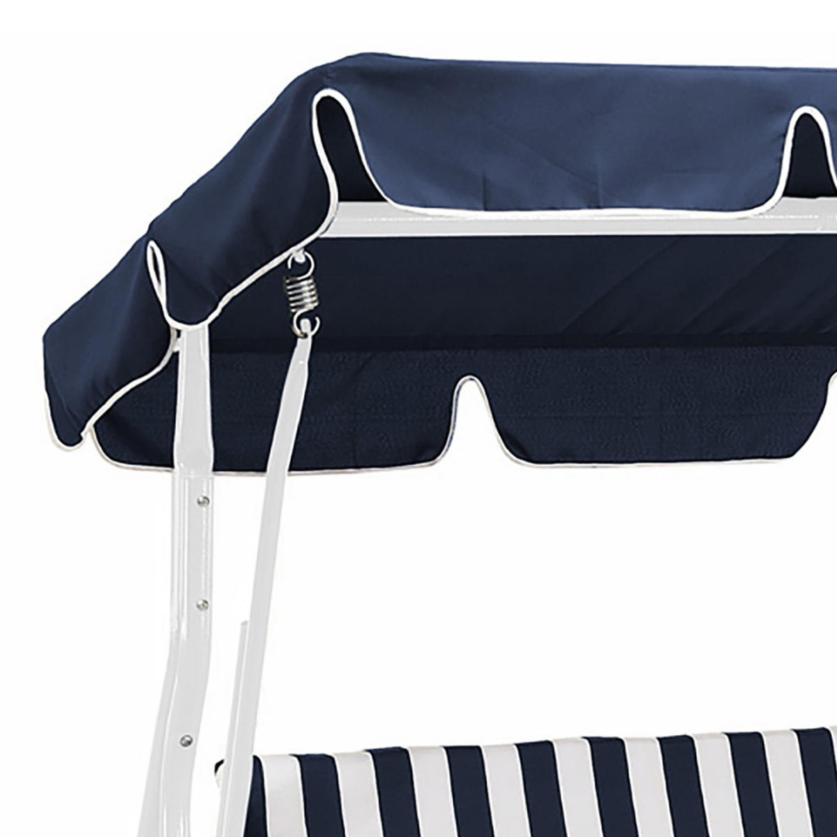 HOLLYWOODSCHAUKEL Florenz, 3-Sitzer Gartenschaukel, 170 cm, Farbe: Weiss / blau - Blau, Metall (170/153/110cm) - TPFGarden