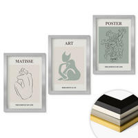 WANDBILDER 3er Set - 20x30 cm Silberner Rahmen - Matisse Grün Beige Poster - Silberfarben, Kunststoff (20/30cm) - ArtPrintCave