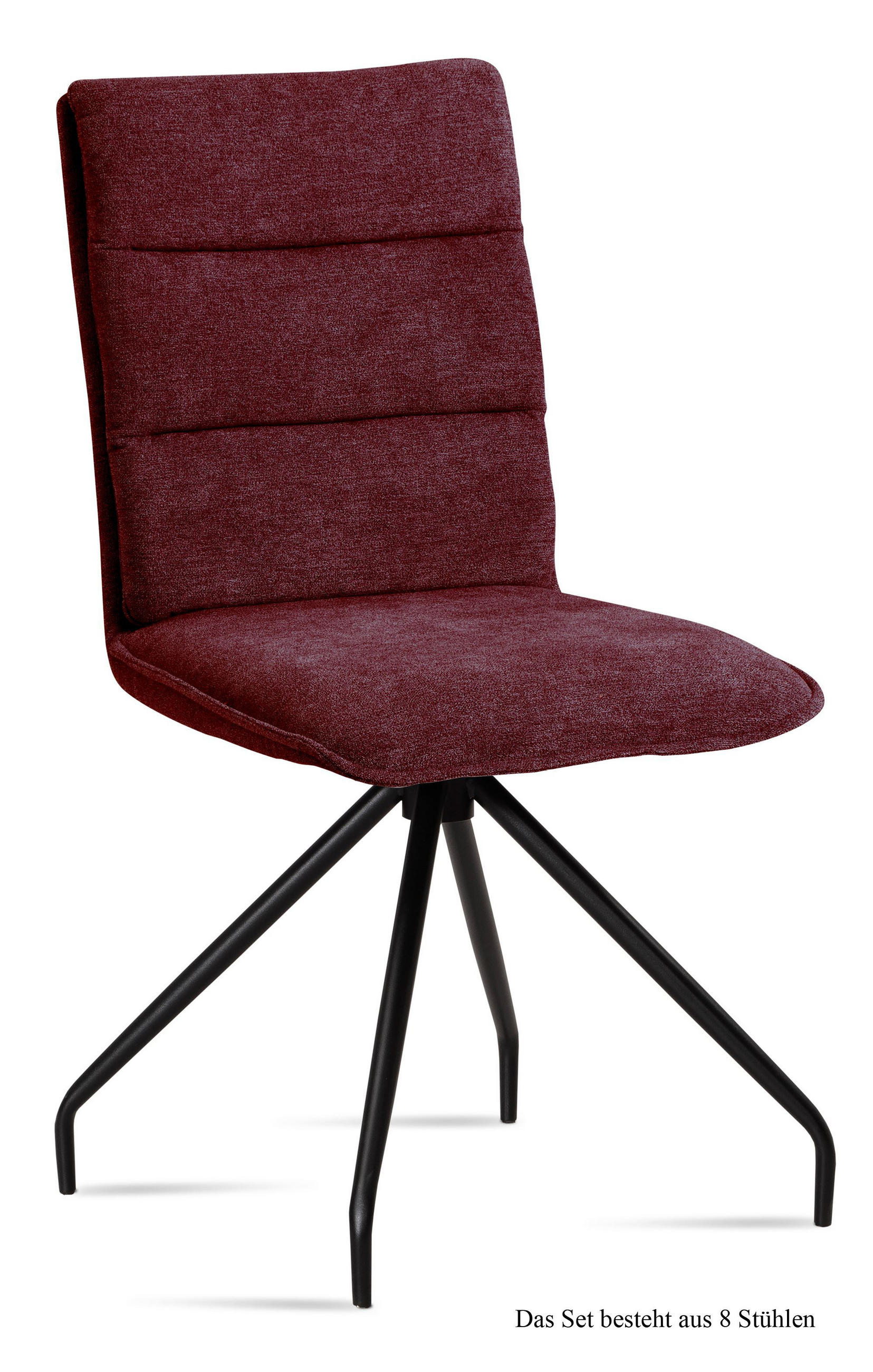 ESSZIMMERSTUHL (8er-Set) Dianna 47x92x60 Schwarz/Marsala - Brombeere/Schwarz, Kunststoff (60/92/47cm) - 58aufmkessel