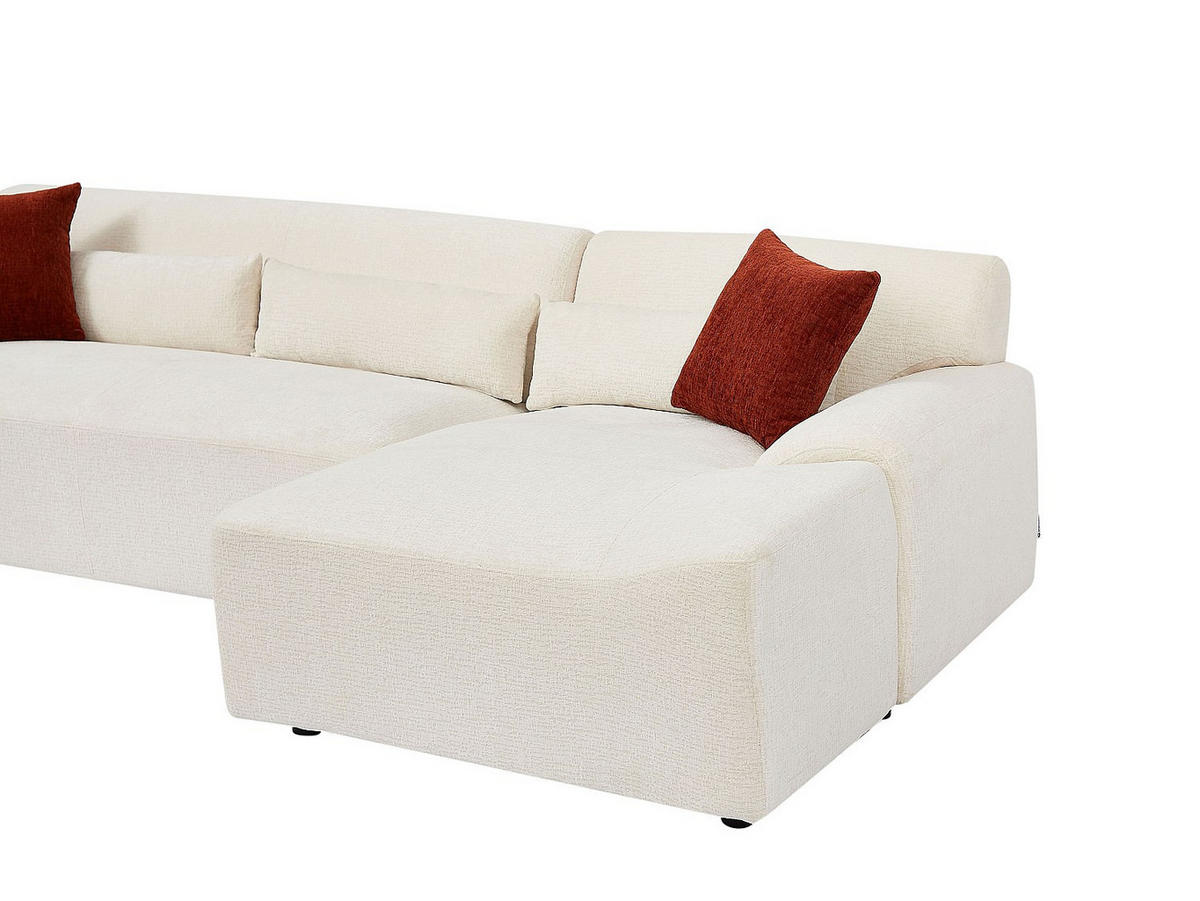 ECKSOFA - Ecke rechts - Chenille-Stoff - Beige - OVILIO - Beige, Textil (293/151cm) - Vente-Unique