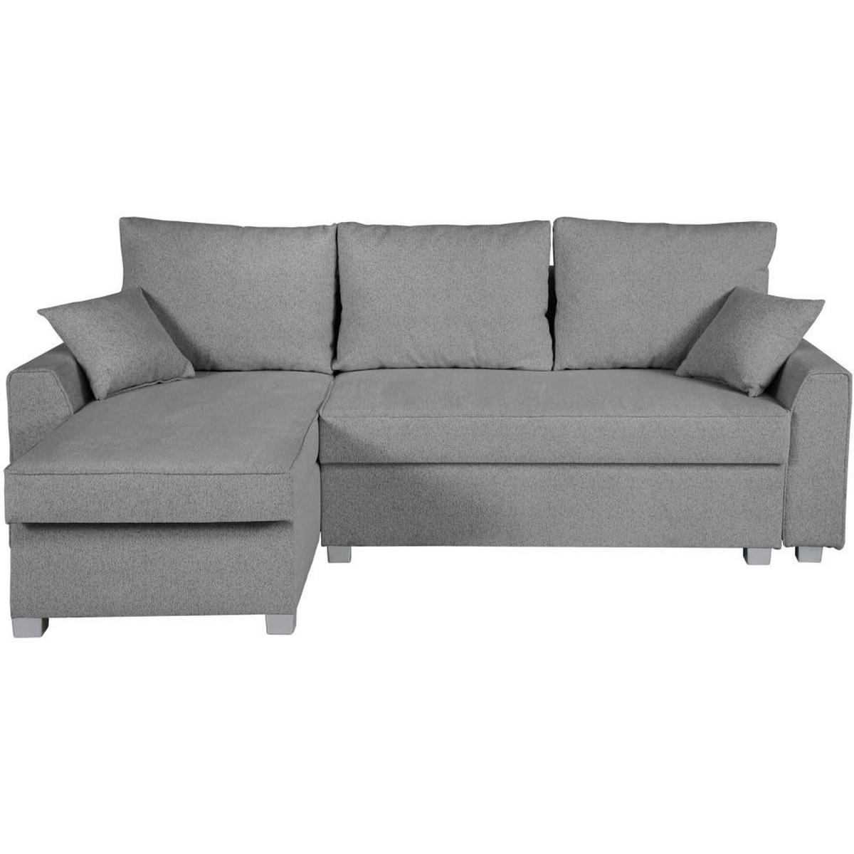 ECKSCHLAFSOFA Teramo grau - Schwarz/Grau, Kunststoff/Textil (235/150cm) - Beautysofa