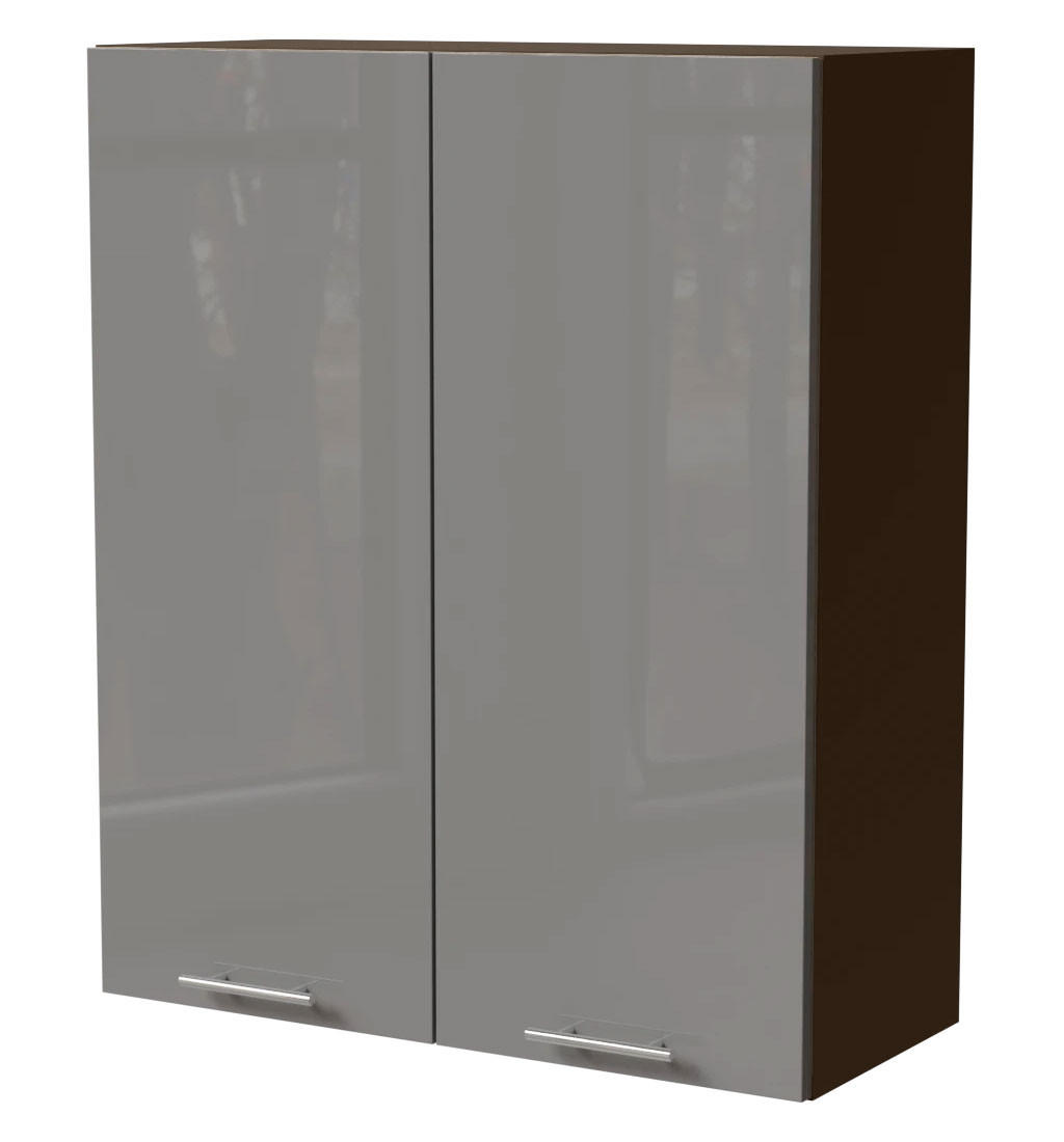 KÜCHENHÄNGESCHRANK Essen W4/80 Grau Hochglanz / Lava Matt 80 / 32,5 / 96cm - Dunkelgrau/Grau, Holz/Holzwerkstoff (80/96/32.5cm) - Feldmann-Wohnen