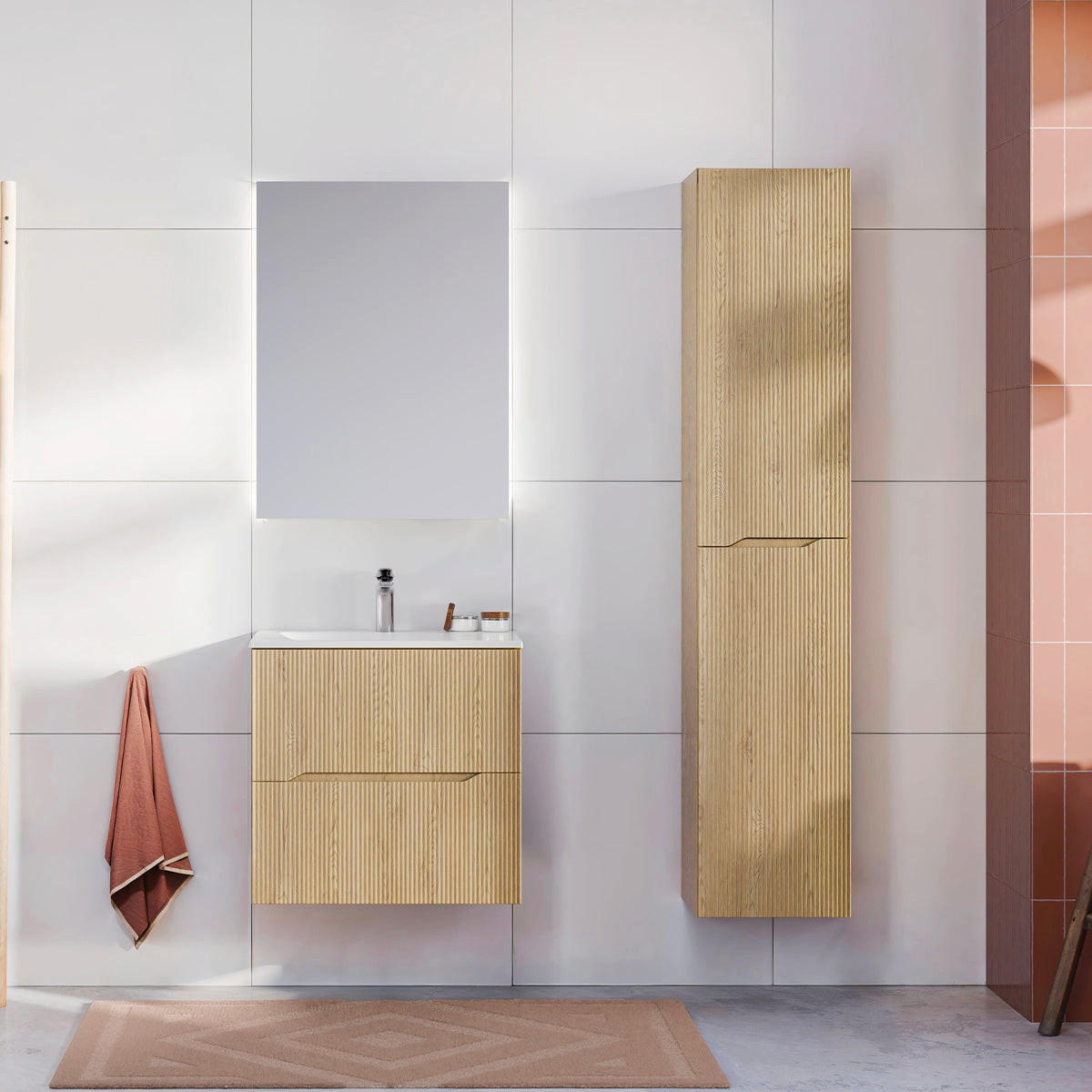 DONJI ELEMENT ZA UMIVAONIK 60.2cm Isaline Svijetlo hrastovo - smeđa, drvni materijal (60.2/57/46cm) - Petits-meubles